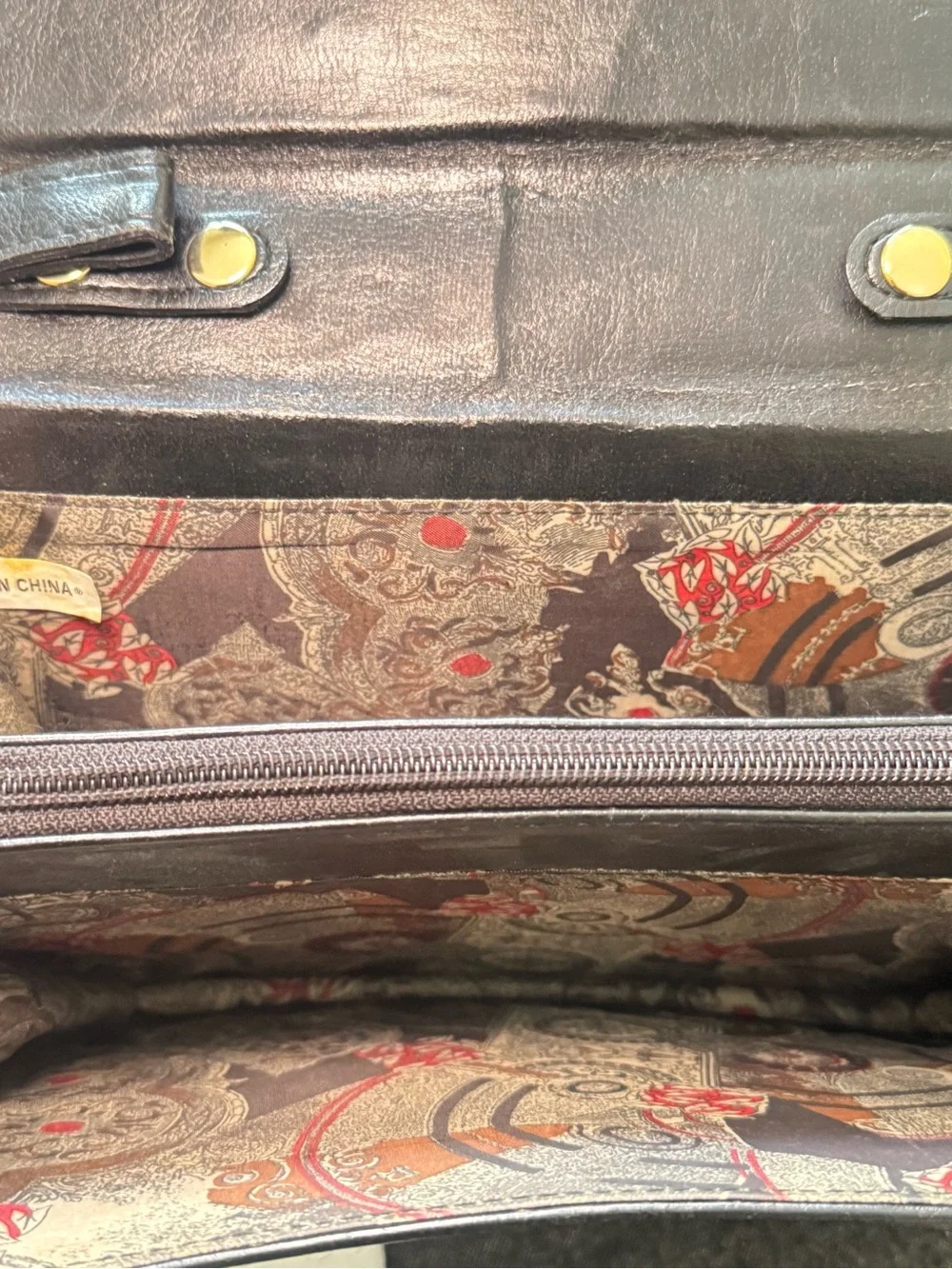 Bellerose Two-Tone Black & Brown Leather Briefcase